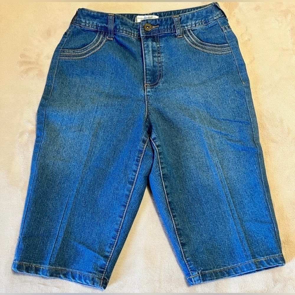 Christopher & Banks Blue Denim Petite Bermuda Shorts Size 10 petite